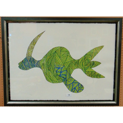 14 - Billy Connolly, framed and glazed limited edition colour print, Entitled 'Gozunder Fish', signed and... 