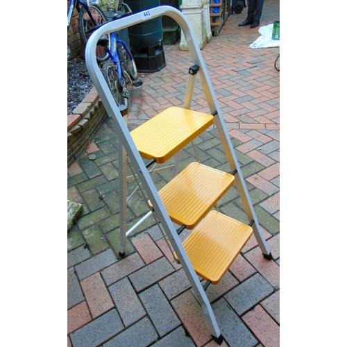 475 - Small set of metal folding step ladders.