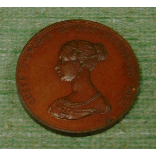 145 - Copper 1897 Victoria commemorative Diamond Jubilee medallion.