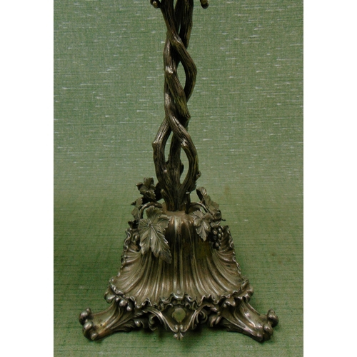 1 - Good pair of cut glass comports, each having a silver plated foliate form base.