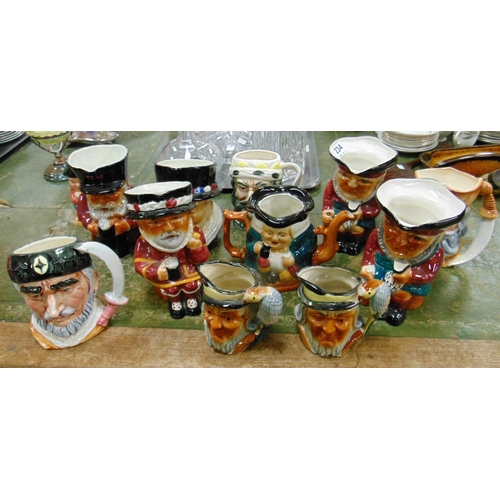Collection of character jugs.