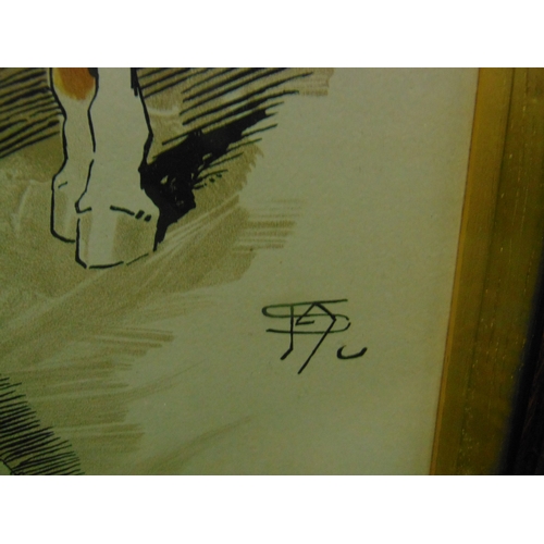 81 - Cecil Aldin, pair of oak framed and glazed hunting prints, and a dog print (3).