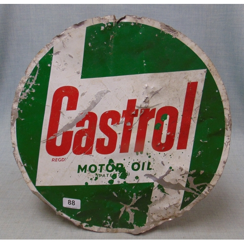 88 - Circular Castrol Oil advertising sign, 17