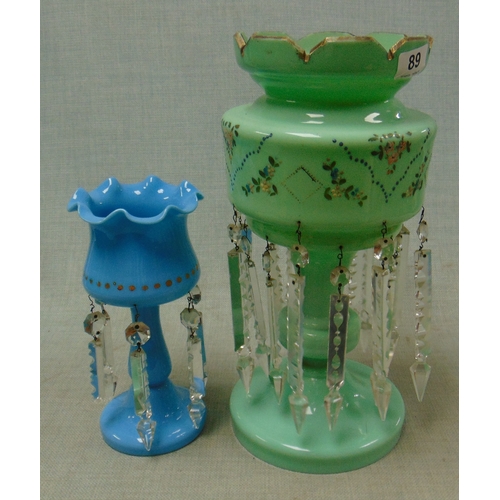 89 - Green glass lustre, 14.5