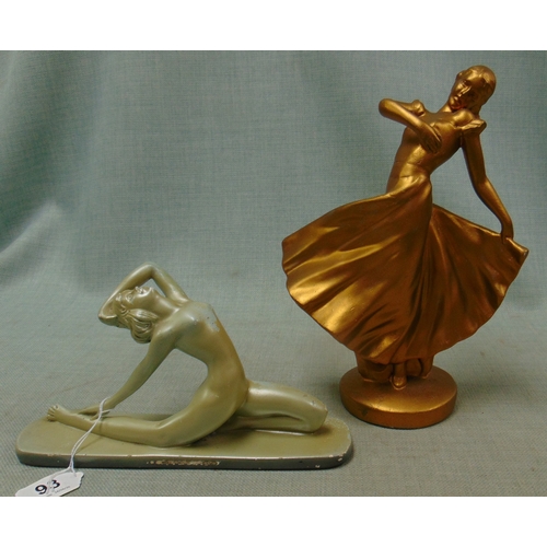 93 - Two Art Deco figurines.