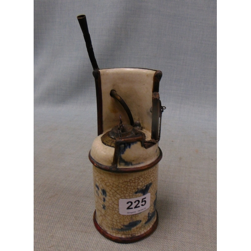 225 - Reproduction oriental blue and white opium pipe.