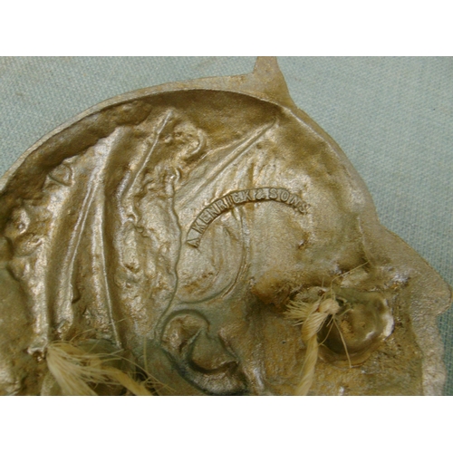 97 - A. Kendrick & Sons,  metal wall mask depicting Queen Victoria, 6.5