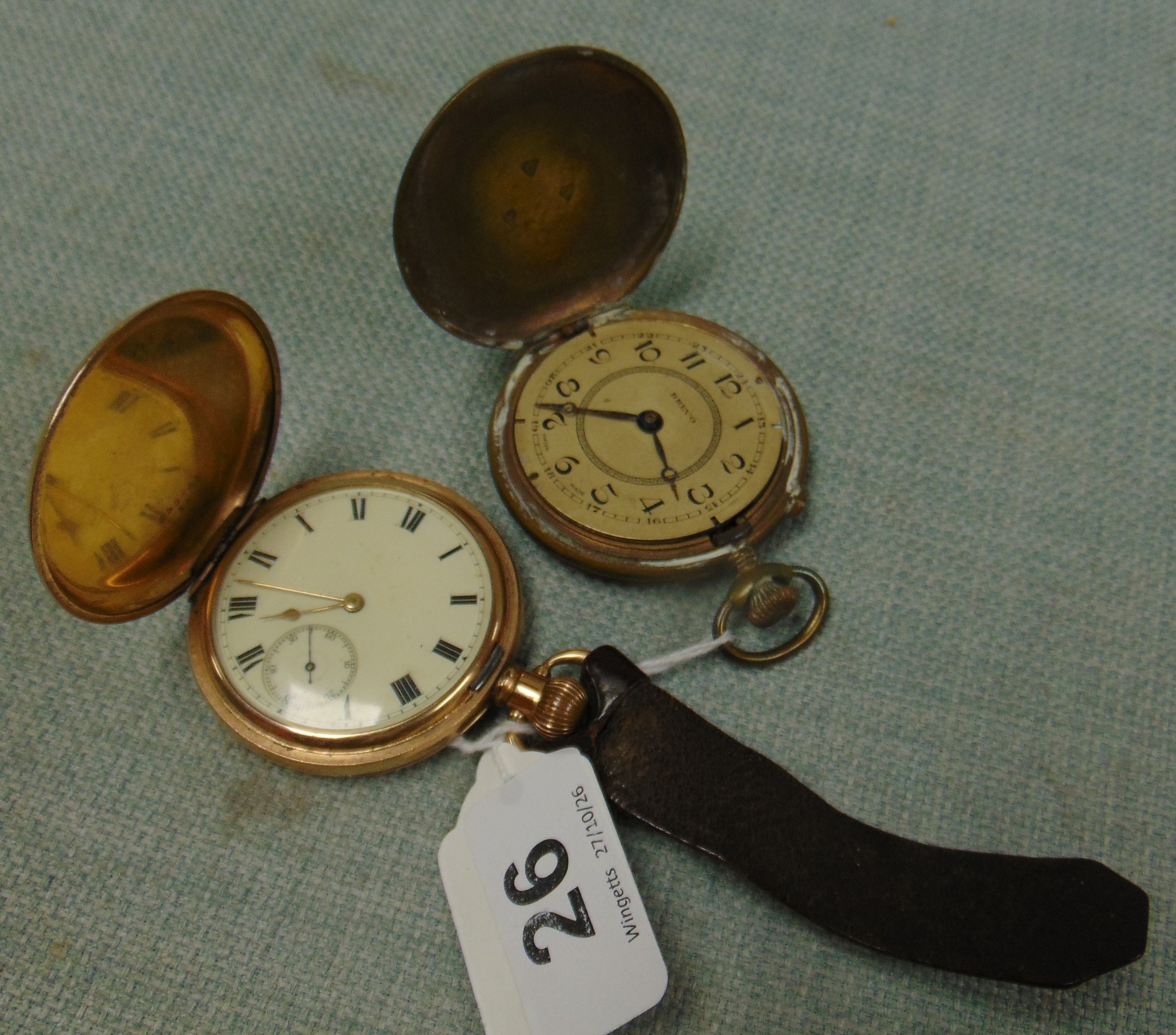 Antique plated pocket watch and one other example.