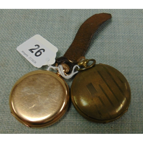 Antique plated pocket watch and one other example.