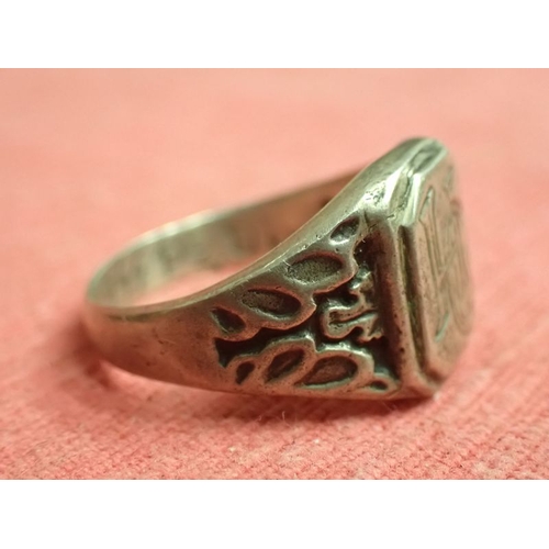196 - Waffen-SS Hohenstaufen panzer div finger ring

Good quality private purchase silver ring. The owner'... 