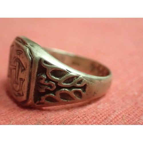 196 - Waffen-SS Hohenstaufen panzer div finger ring

Good quality private purchase silver ring. The owner'... 