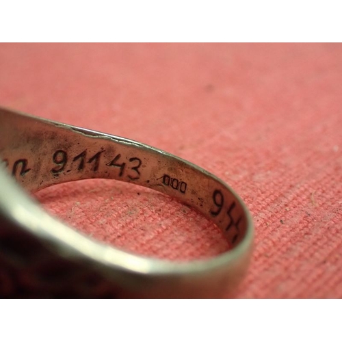 196 - Waffen-SS Hohenstaufen panzer div finger ring

Good quality private purchase silver ring. The owner'... 