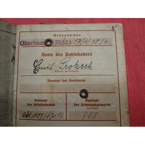 199 - WW2 German army Wehrpass

Emil Proksch. Dating from 1937. Lots of entries. All complete.