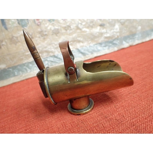292 - WW1 TRENCH ART SHELL CASE COAL SCUTTLE

COAL SCUTTLE MADE USING BRITISH SHELL CASES. THE LARGER ONE ... 