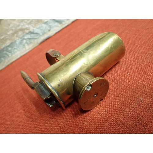 292 - WW1 TRENCH ART SHELL CASE COAL SCUTTLE

COAL SCUTTLE MADE USING BRITISH SHELL CASES. THE LARGER ONE ... 