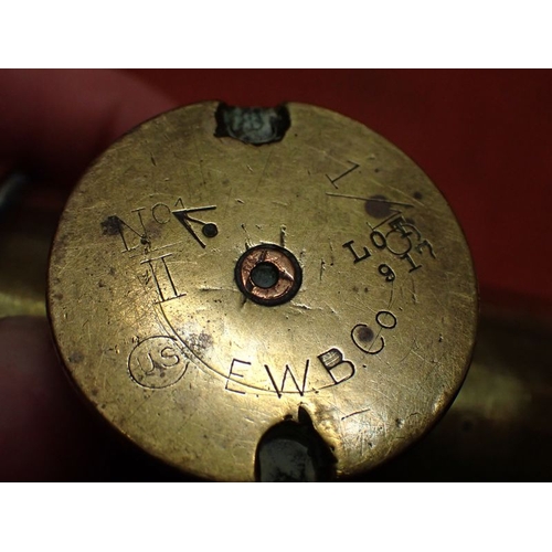 292 - WW1 TRENCH ART SHELL CASE COAL SCUTTLE

COAL SCUTTLE MADE USING BRITISH SHELL CASES. THE LARGER ONE ... 