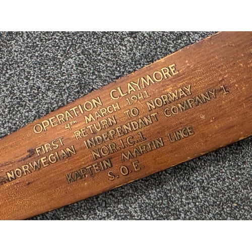 156 - WW2 Norwegian SOE Commando Operation Claymore Raid Commemorative Oar

An Officers Mess Commemorative... 