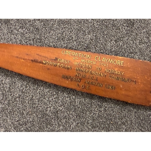 156 - WW2 Norwegian SOE Commando Operation Claymore Raid Commemorative Oar

An Officers Mess Commemorative... 