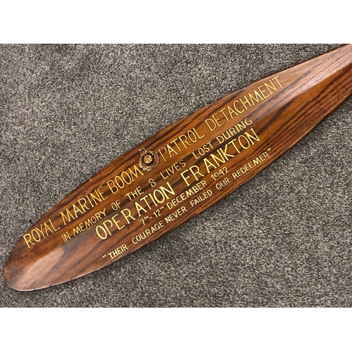 157 - WW2 British 'Cockleshell Heroes' Period Commemorative Oar

An Officer's Mess Commemorative Oar relat... 