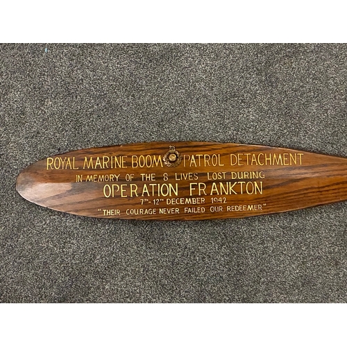 157 - WW2 British 'Cockleshell Heroes' Period Commemorative Oar

An Officer's Mess Commemorative Oar relat... 