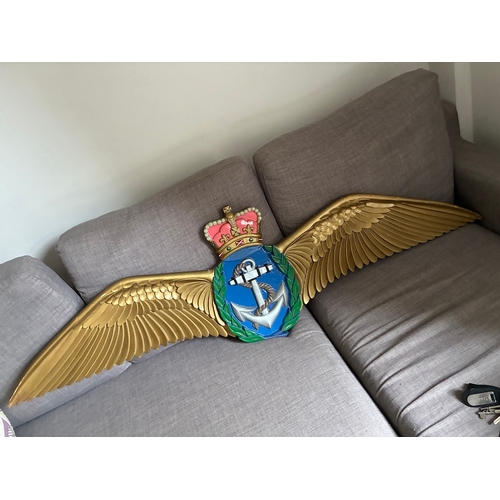 158 - British Fleet Air Arm Airbase Wooden Sign

Large wooden sign from airbase 1.6 m wide - age unknown
