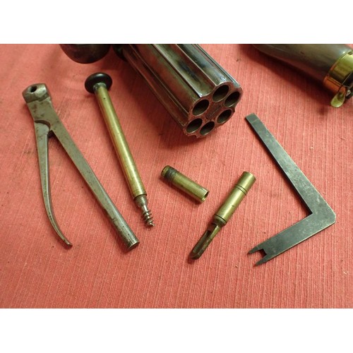 302 - Cased, near mint percussion pepperbox revolver

An English percussion pepperbox revolver circa 1840 ... 