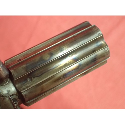 302 - Cased, near mint percussion pepperbox revolver

An English percussion pepperbox revolver circa 1840 ... 
