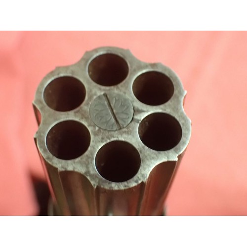 302 - Cased, near mint percussion pepperbox revolver

An English percussion pepperbox revolver circa 1840 ... 