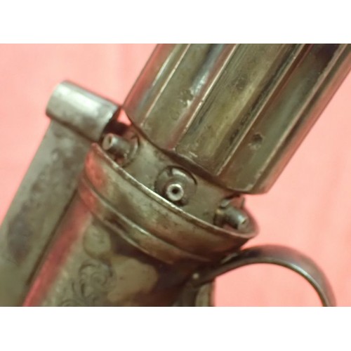 302 - Cased, near mint percussion pepperbox revolver

An English percussion pepperbox revolver circa 1840 ... 
