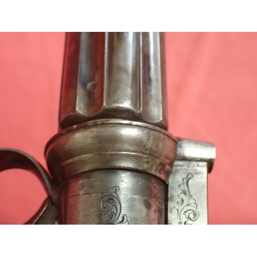 302 - Cased, near mint percussion pepperbox revolver

An English percussion pepperbox revolver circa 1840 ... 