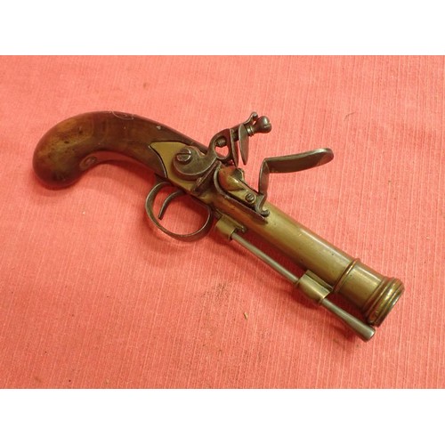 305 - Bronze flintlock pistol circa 1780

Unusual pistol, probably French circa 1780. Cannon barrel fitted... 