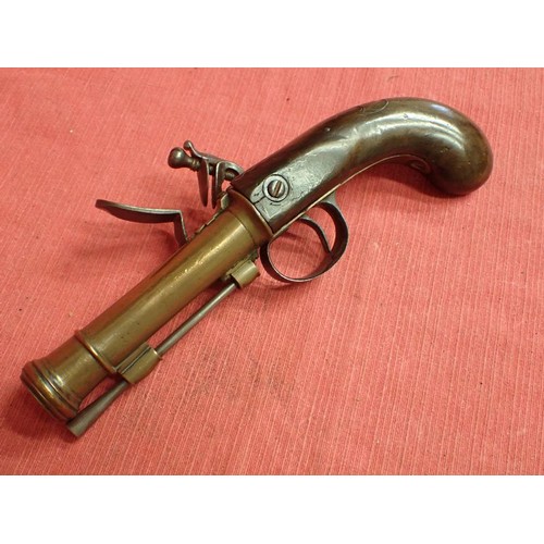 305 - Bronze flintlock pistol circa 1780

Unusual pistol, probably French circa 1780. Cannon barrel fitted... 