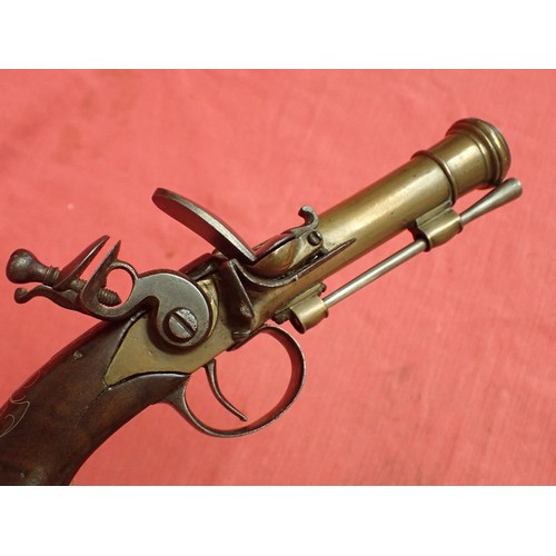 305 - Bronze flintlock pistol circa 1780

Unusual pistol, probably French circa 1780. Cannon barrel fitted... 