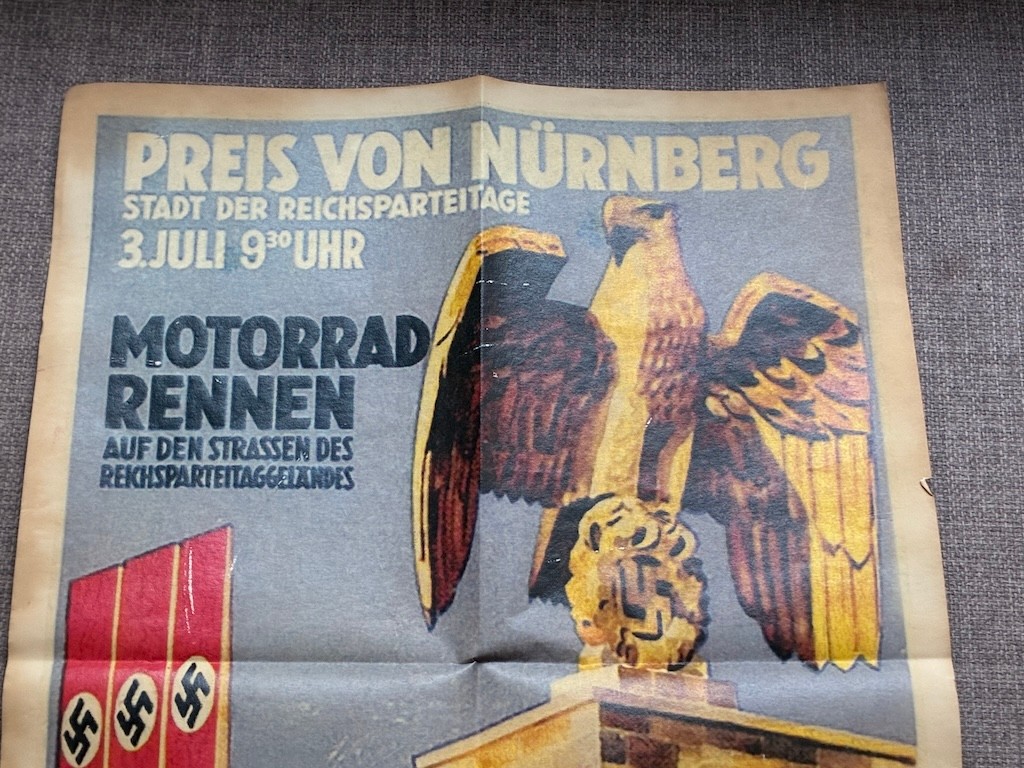 Rare Pre WW2 German NSDAP 1937 Nuremburg Rally Poster