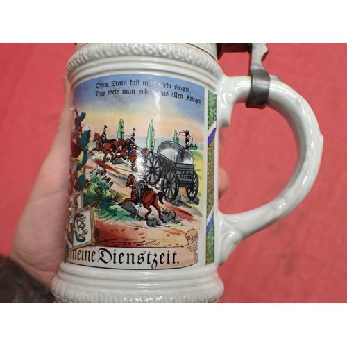 28 - Imperial German Artillery reservist beer stein

Generic reservist stein for artillery, not named to ... 