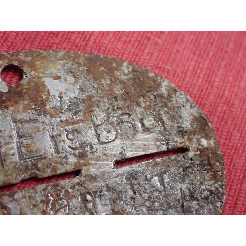 40 - WW2 German army dog-tag

2ND PIONEER ERSATZ BATTALION. ALUMINUM. SOME LIGHT CORROSION. NO CRACKS