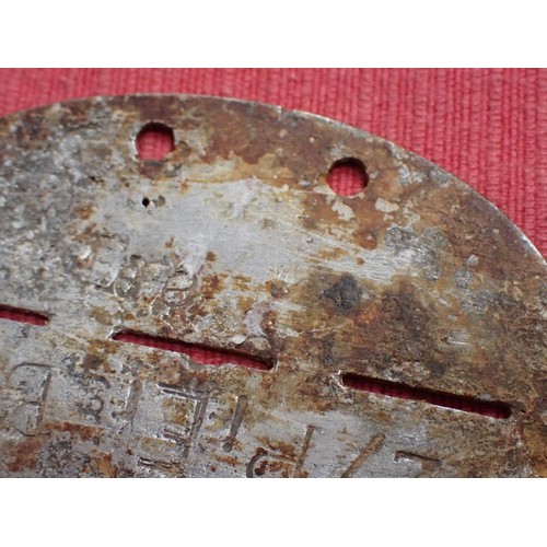 40 - WW2 German army dog-tag

2ND PIONEER ERSATZ BATTALION. ALUMINUM. SOME LIGHT CORROSION. NO CRACKS