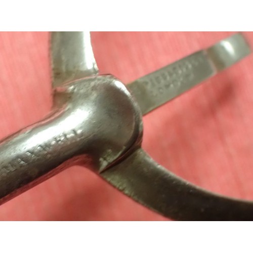 48 - British WW1 period box spurs

By Maxwell of London. Marked right and left on the backs