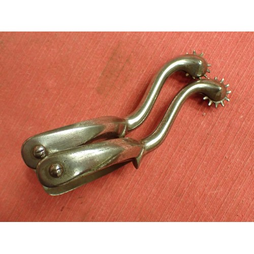 48 - British WW1 period box spurs

By Maxwell of London. Marked right and left on the backs