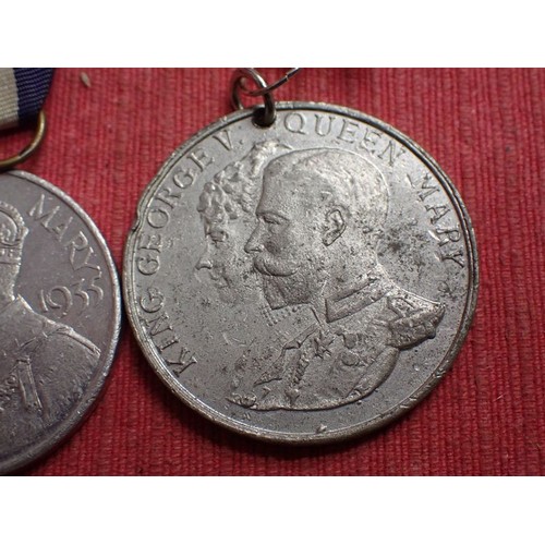 54 - Three King George V commemorative medals

Two of which are Leicester related.