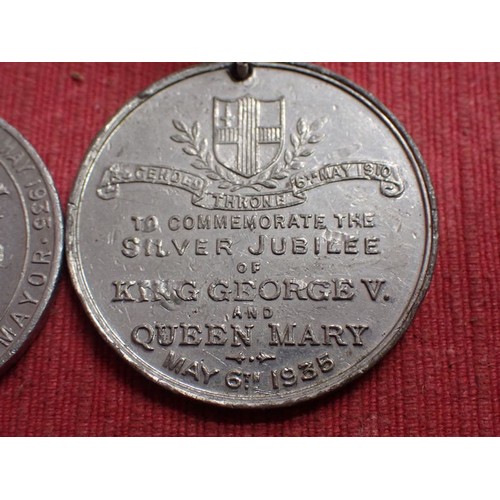54 - Three King George V commemorative medals

Two of which are Leicester related.