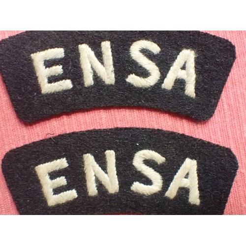 60 - Selection of WW2 British cloth B/D insignia

Pair of C.M.P., pair of ENSA, and three div patches inc... 