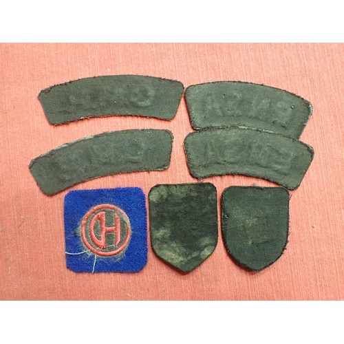 60 - Selection of WW2 British cloth B/D insignia

Pair of C.M.P., pair of ENSA, and three div patches inc... 