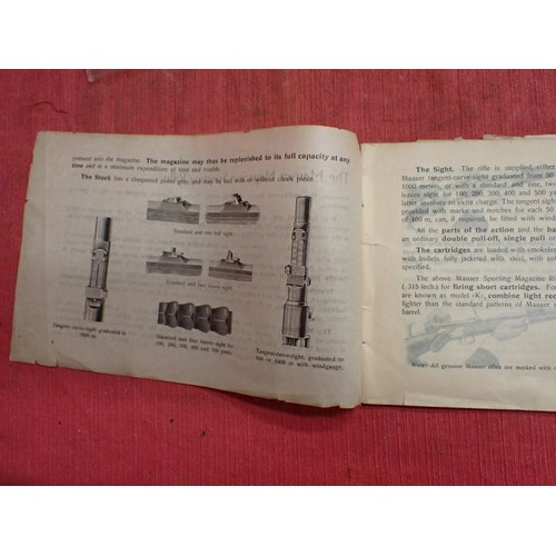 6 - Circa 1914 Mauser rifle instruction manual

Rare early manual for the Mauser sporting rifle. Also ad... 