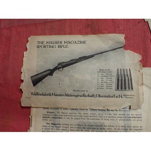 6 - Circa 1914 Mauser rifle instruction manual

Rare early manual for the Mauser sporting rifle. Also ad... 