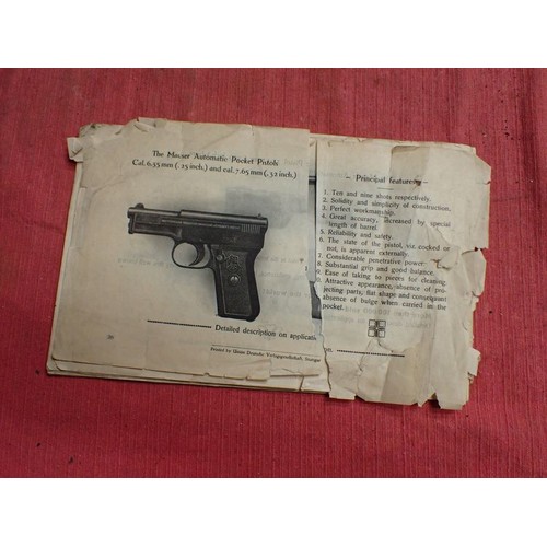 6 - Circa 1914 Mauser rifle instruction manual

Rare early manual for the Mauser sporting rifle. Also ad... 