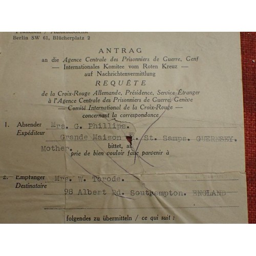 15 - WW2 German occupied Guernsey Red Cross letter

LETTER FROM APRIL 1945. OLD TAPE REPAIR TO THE BACK. ... 