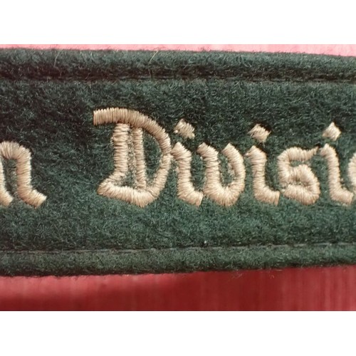 27 - Luftwaffe Fallschirmjager Division cuff title

EXCELLENT CONDITION FULL LENGTH CUFF TITLE - WOVEN ST... 