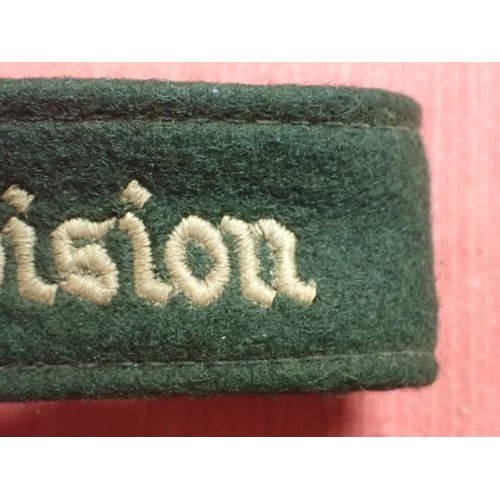 27 - Luftwaffe Fallschirmjager Division cuff title

EXCELLENT CONDITION FULL LENGTH CUFF TITLE - WOVEN ST... 