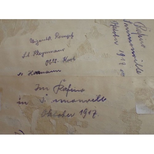 54 - Six WW1 German photographs inc hussar's

Three larger images, album removed. 168 mm across. Along wi... 